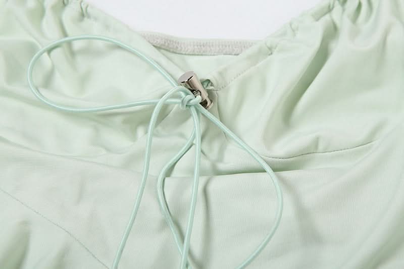 Y2K Fairycore Mint Ruffle & Lace Halter Top - Your Chic Fall Going-Out Essential