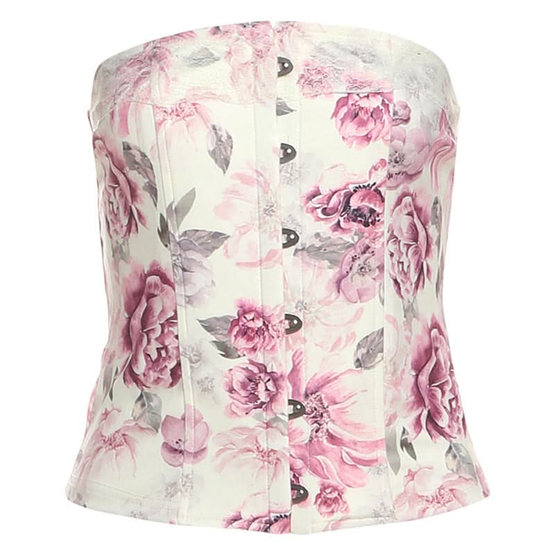 Trending Floral Corset Tube Mini Dress | Strapless & Lace Hem for Fall Getaways & Holiday Parties