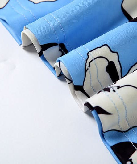 Chic Sky Blue Floral Tube Top - Versatile Strapless for Fall Layering & Resort Style