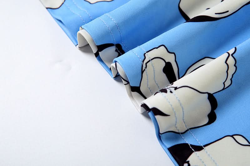 Chic Sky Blue Floral Tube Top - Versatile Strapless for Fall Layering & Resort Style