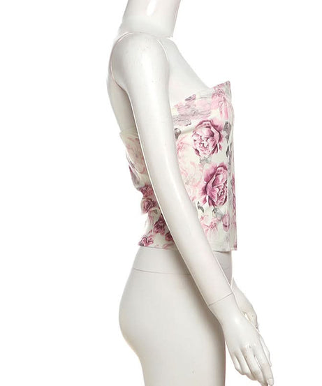 Trending Floral Corset Tube Mini Dress | Strapless & Lace Hem for Fall Getaways & Holiday Parties