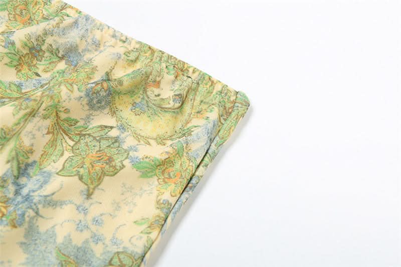 Vibrant Floral Strapless Maxi Dress with Ruffle Slit - Elegant Fall Getaway & Destination Wedding Guest Gown