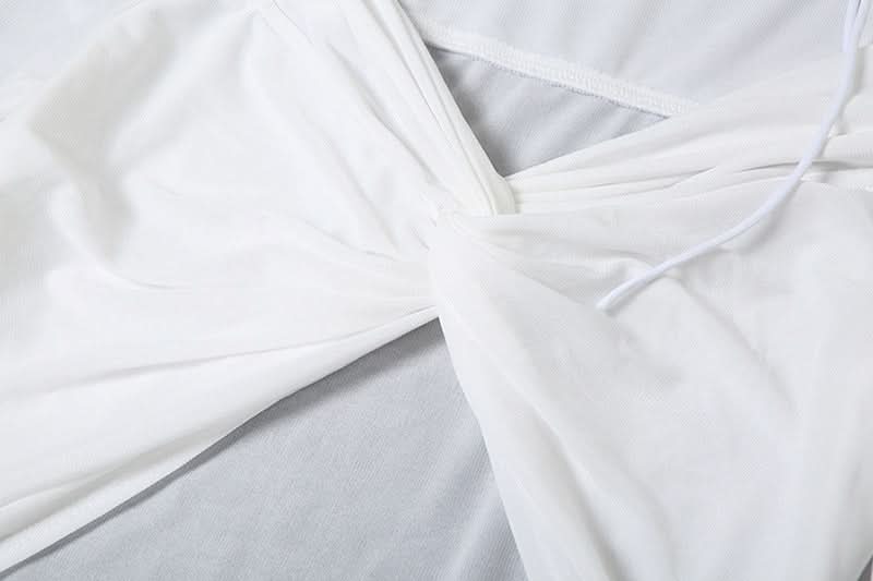 Glamorous White Cutout Maxi Dress | Off-Shoulder Mesh Sleeve Bodycon Gown for Fall & Holiday Galas