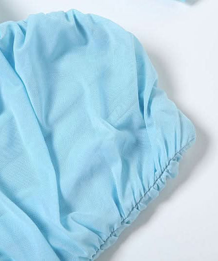 Enchanting Sky Blue Ruched Maxi Dress with Sheer Skirt & Drape - Holiday Galas & NYE Ready