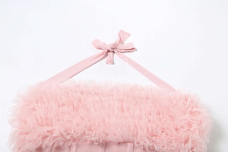Dreamy Pink Ruffle Halter Corset Top – Flirty Fall Glam for Every Occasion