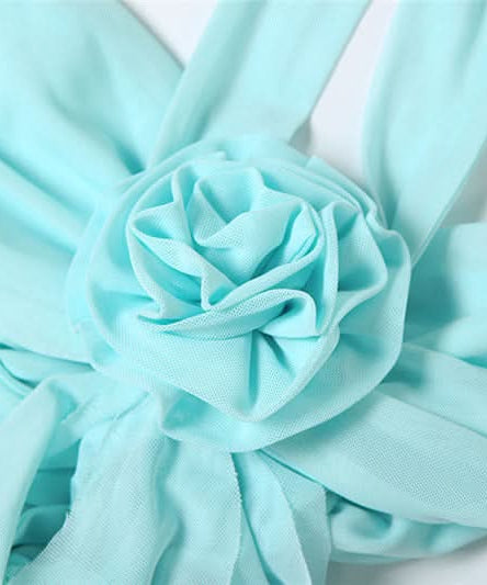 Ethereal Aqua Ruffle Halter Maxi Dress | Resort Chic & Holiday Escape Gown