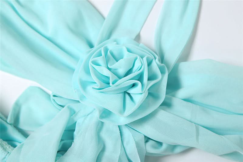 Ethereal Aqua Ruffle Halter Maxi Dress | Resort Chic & Holiday Escape Gown