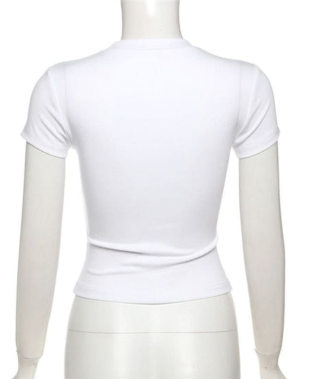 Iconic Duo Y2K Graphic Crop Top - Your Holiday Party & Night Out Essential Tee