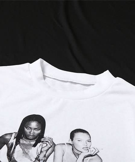 Iconic Duo Y2K Graphic Crop Top - Your Holiday Party & Night Out Essential Tee