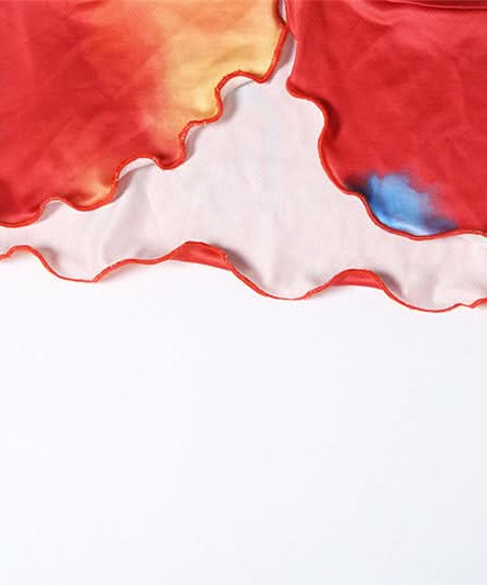 Fiery Abstract Print Strapless Crop Top & Slit Maxi Skirt Set | Vacation Ready