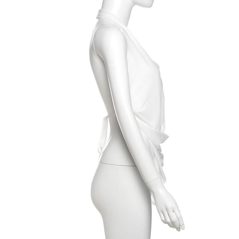 Siren Black Halter Cut-Out Crop Top - Your Go-To for Confident Fall Nights & Party Season