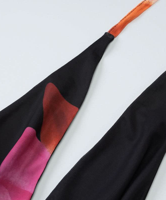 Radiant Floral Halter Cowl Neck Mesh Maxi Dress – Chic for Fall Getaways & Evening Events