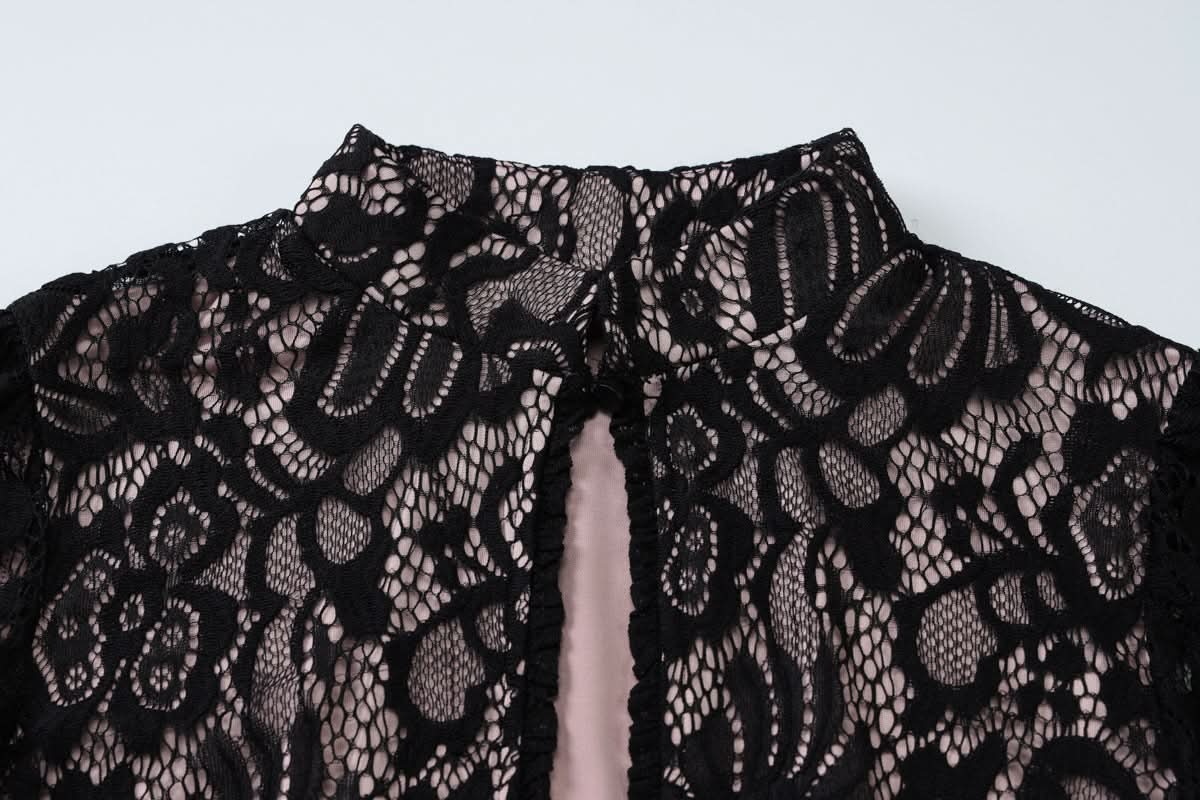 Romantic Lace Keyhole Mini Dress - Perfect for Fall Dates & Holiday Glam