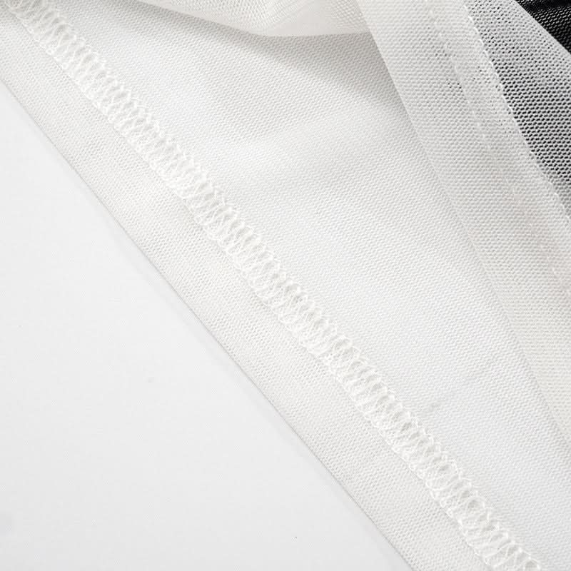 Rebel Chic Mesh Cross Off-Shoulder Top - Spooky Season & Beyond