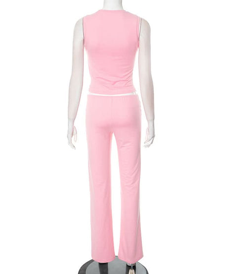 Bubblegum Dream Sweetheart Ruched Two-Piece Set - Chic Y2K Fall Lounge & Street Style