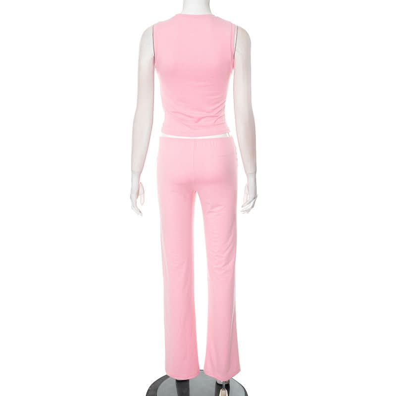 Bubblegum Dream Sweetheart Ruched Two-Piece Set - Chic Y2K Fall Lounge & Street Style