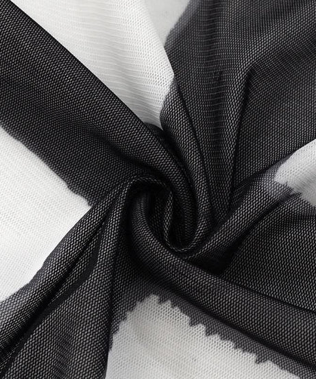 Rebel Chic Mesh Cross Off-Shoulder Top - Spooky Season & Beyond