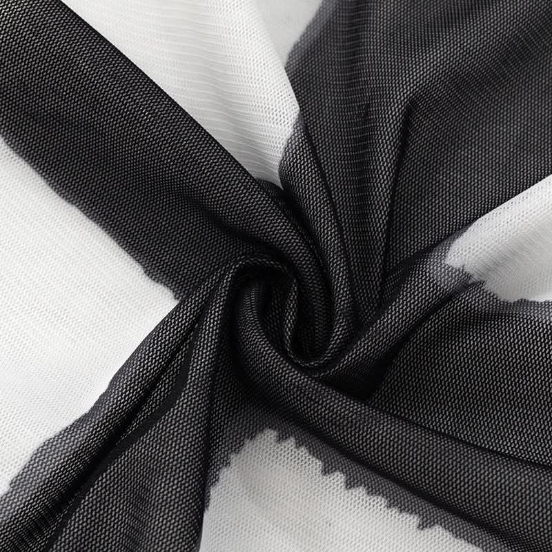 Rebel Chic Mesh Cross Off-Shoulder Top - Spooky Season & Beyond