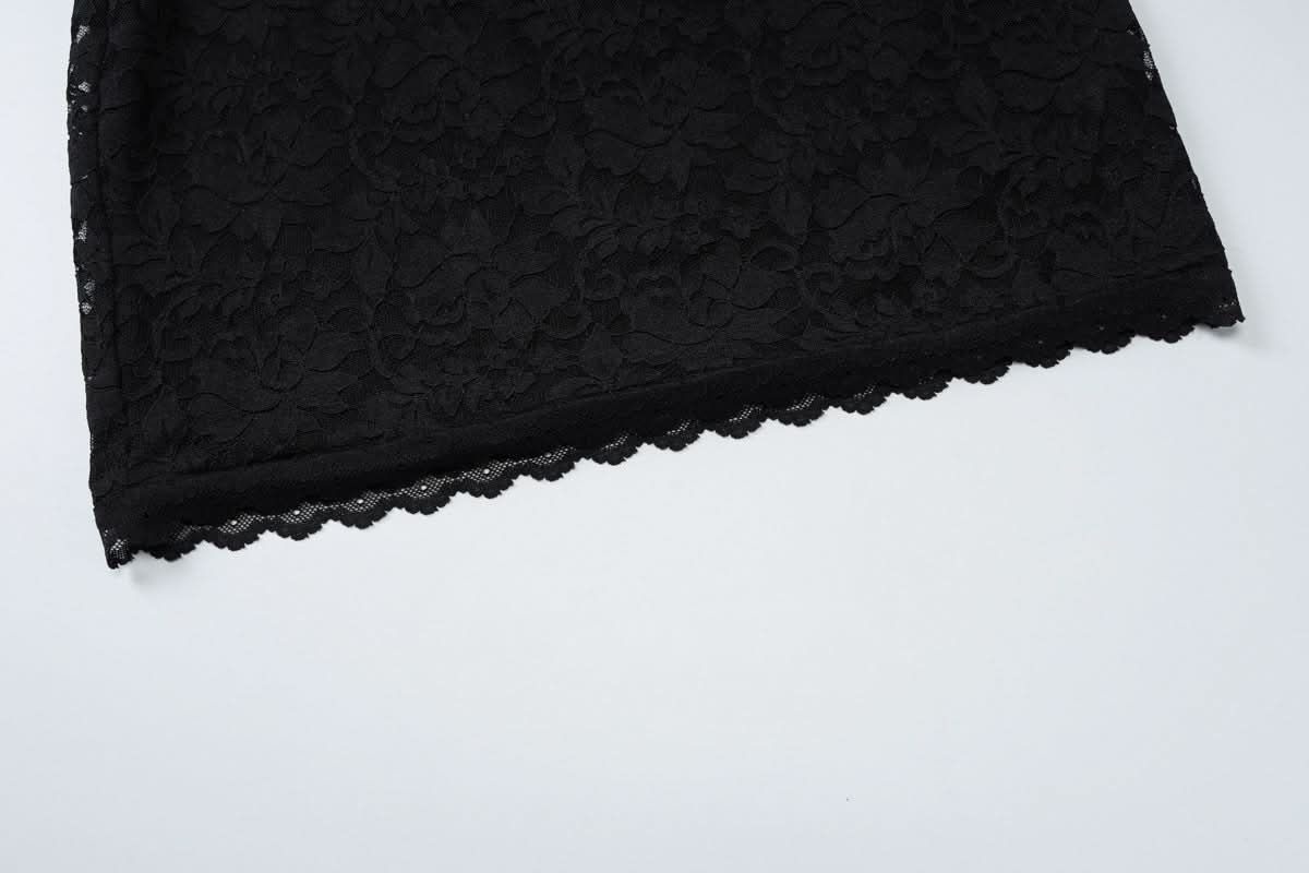 Autumn Allure: Black Lace Halter Bodycon Mini Dress - Your Chic Go-To for Fall & Holiday Parties