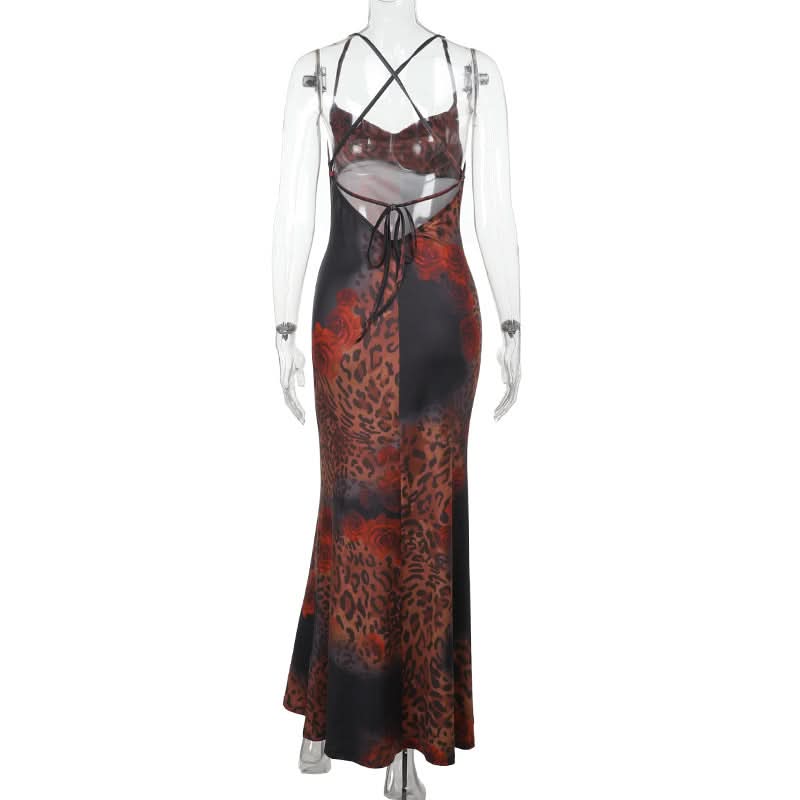 Fierce Fall Glam: Leopard & Rose Cowl Neck Maxi Dress – Your Statement Piece for Autumn & Holiday Nights