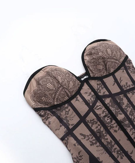 Allure Black Lace Corset Bodycon Mini Dress - Strapless & Seductive for Fall Nights & Holiday Parties