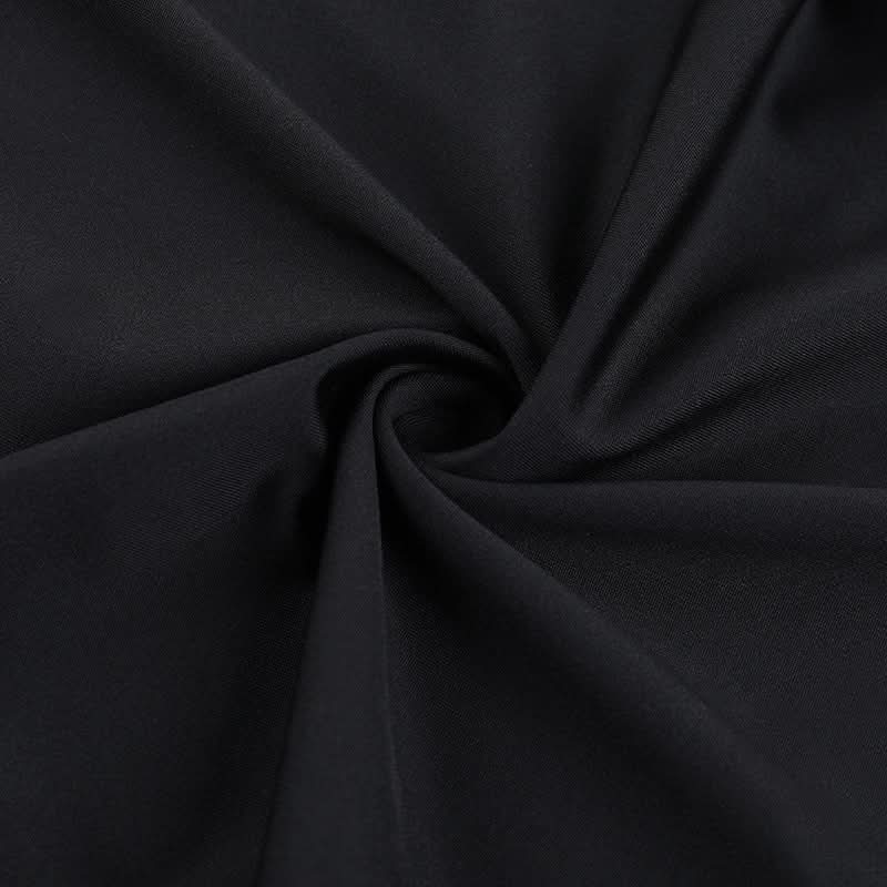 Sultry Black Lace-Trim Maxi Dress | High Slit & Open Back Gown for Fall & Holiday Parties