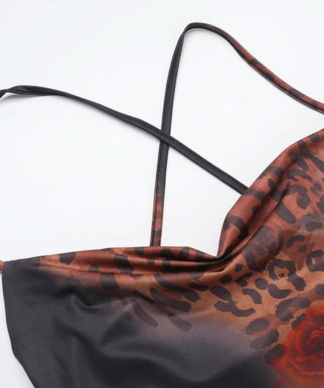 Fierce Fall Glam: Leopard & Rose Cowl Neck Maxi Dress – Your Statement Piece for Autumn & Holiday Nights