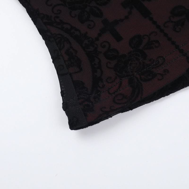 Haute Goth Velvet & Lace Corset Cami Top - Dark Romance Fall & Halloween Style