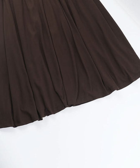 Effortless Fall Elegance: Ruched Off-Shoulder Maxi Dress - Rich Espresso