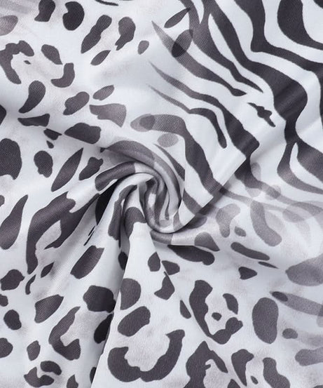 Chic Zebra Leopard Print Two-Piece Set for Women | Comfy Crop Tank Top & High-Waist Pants | Fall Athleisure Style