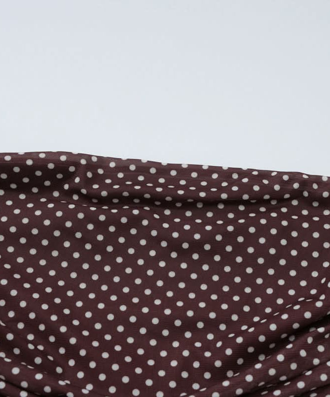 Chic Polka Dot Ruched Halter Tube Top with Multi-Way Tie – Your Go-To for Fall Nights & Y2K Style