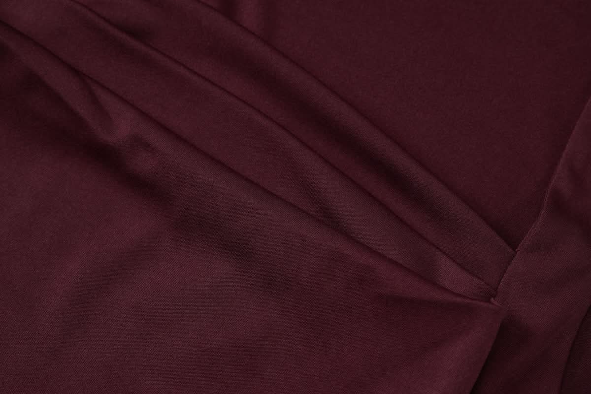 Elegant Wine Red Square Neck Maxi Dress - Flattering Gown for Fall & Holiday Soirees