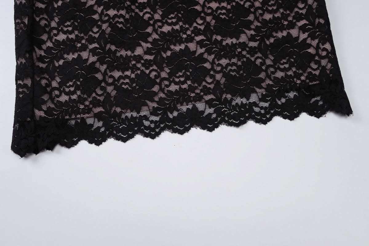 Sophisticated Black Lace Halter V-Neck Maxi Dress - Elegant Fall & Holiday Party Ready