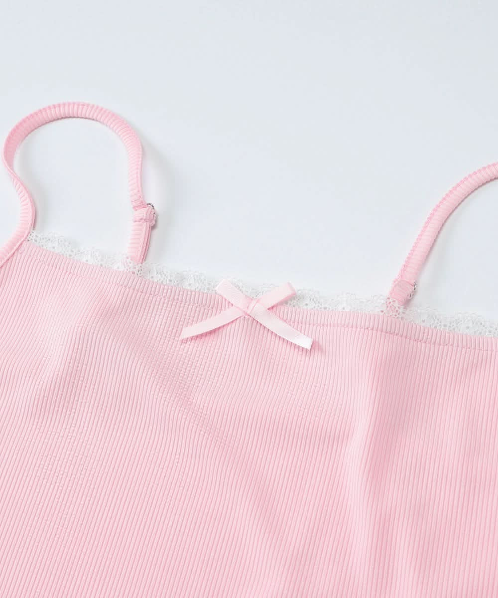 Dreamy Pink Ribbed Cami & Capri Loungewear Set | Cozy Fall Comfort with Lace & Bows