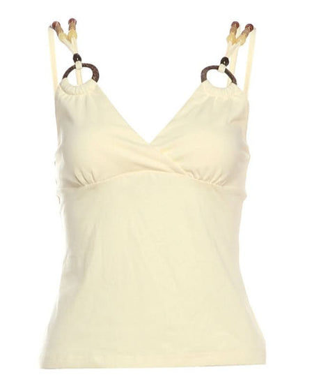 Chic Beaded O-Ring V-Neck Cami Top - Effortless Fall Layering Essential