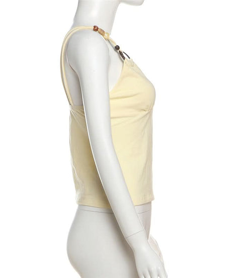 Chic Beaded O-Ring V-Neck Cami Top - Effortless Fall Layering Essential