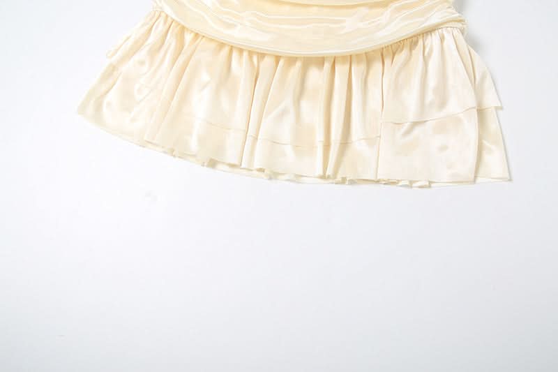 Glamorous Champagne Satin Halter Cowl Neck Ruched Mini Dress - Perfect for Holiday Parties & Nights Out