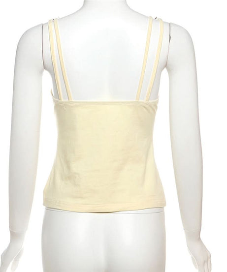 Chic Beaded O-Ring V-Neck Cami Top - Effortless Fall Layering Essential