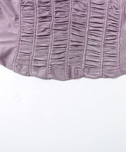 Luxe Lavender Ruched Cami Top - Velvet-Soft V-Neck for Fall & Holiday Glam