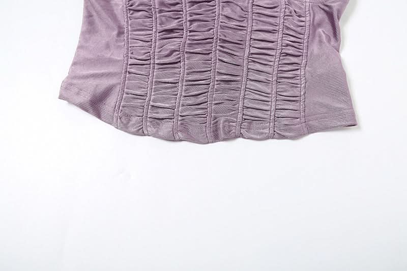 Luxe Lavender Ruched Cami Top - Velvet-Soft V-Neck for Fall & Holiday Glam