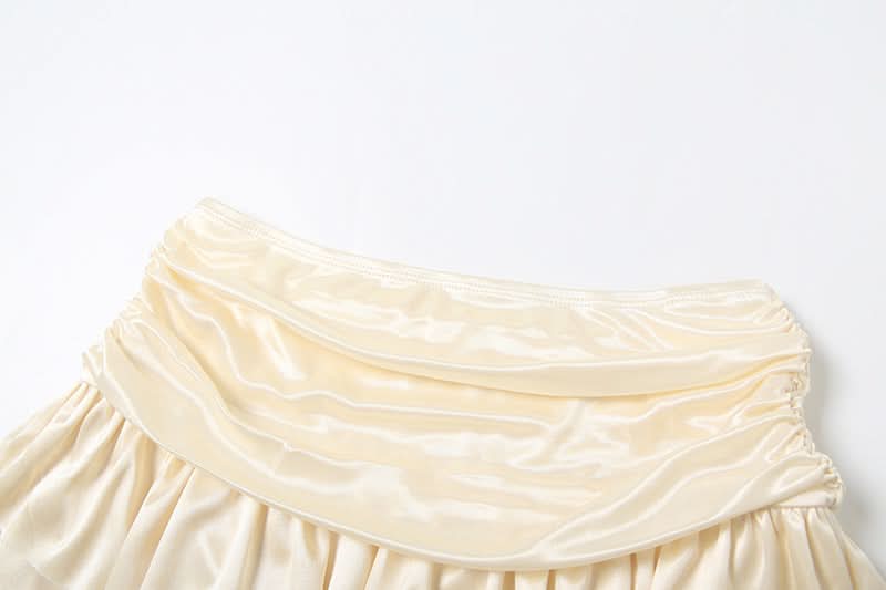 Glamorous Champagne Satin Halter Cowl Neck Ruched Mini Dress - Perfect for Holiday Parties & Nights Out