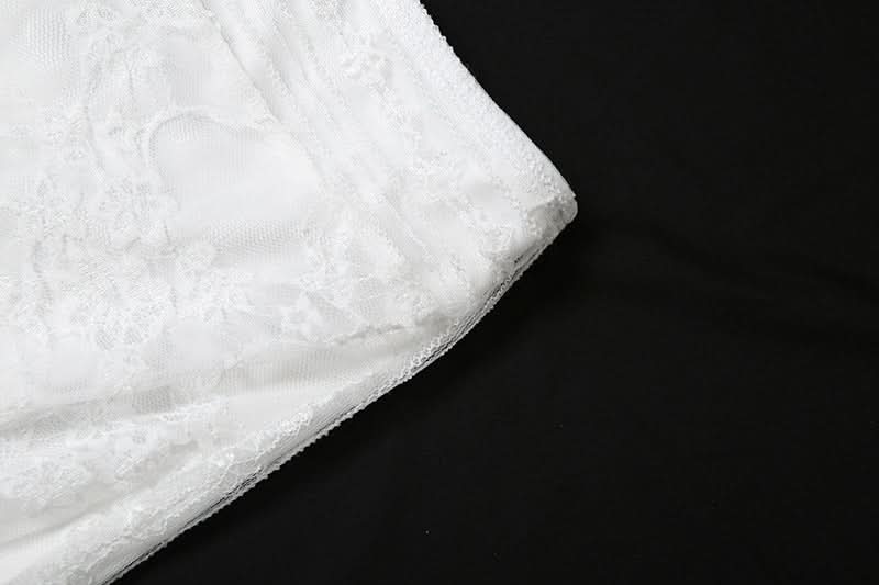 Fall Elegance: White Lace Mermaid Maxi Skirt with Cascading Ruffle - Perfect for Holiday Chic