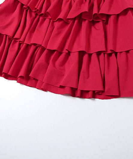 Scarlet Siren Ruched Ruffle Mini Dress - Backless & Tiered for Fall Parties & Holiday Sparkle