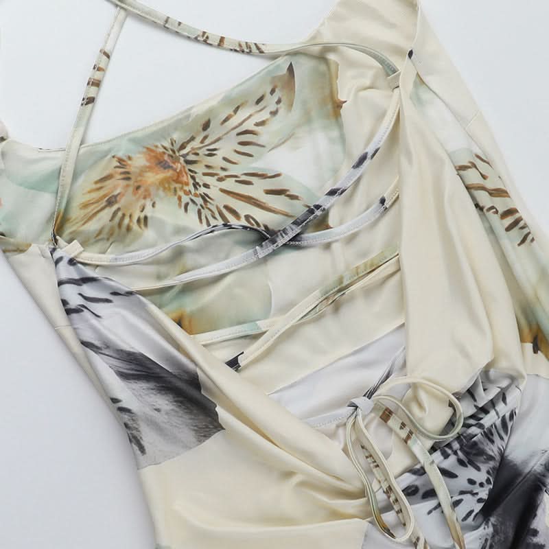 Dreamy Floral Cross-Back Maxi Dress - Silky Slip for Fall Events & Holiday Getaways