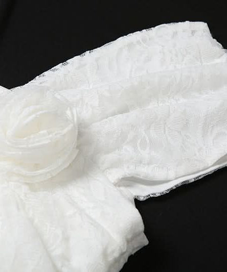 Enchanted Autumn Dream: Fairycore Lace Off-Shoulder Top & Asymmetrical Skirt Set