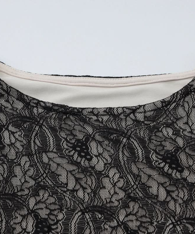 Sophisticated Black Lace Illusion Maxi Dress - Your Go-To for Fall & Holiday Galas