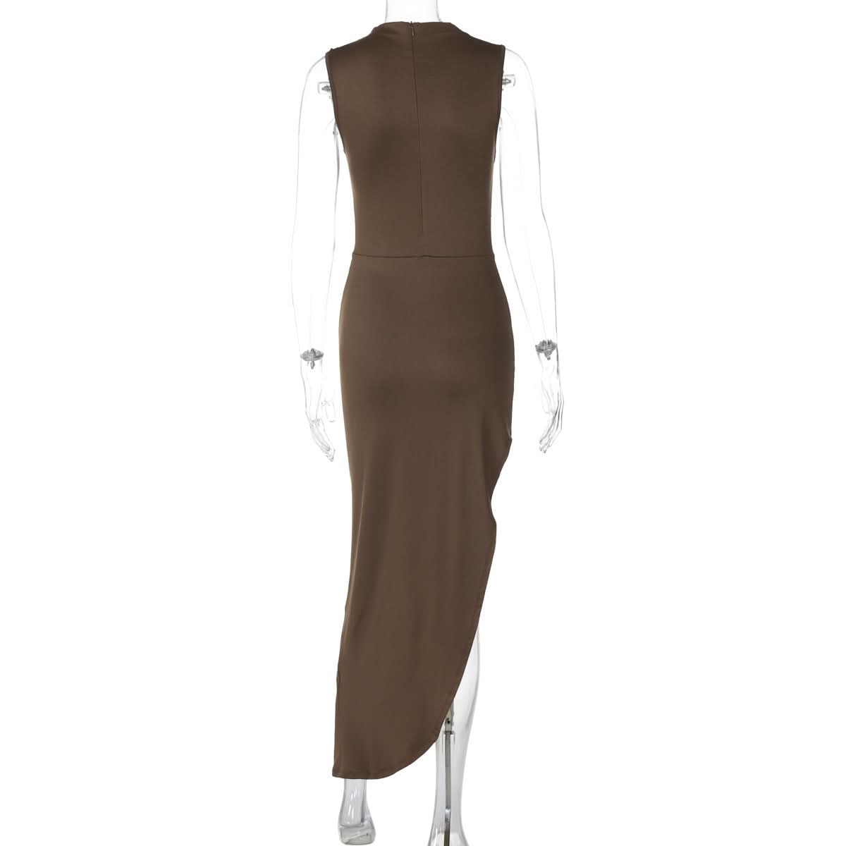 Sculpted & Chic: The Ruched High-Slit Mock Neck Midi Dress - Your Fall & Holiday Essential