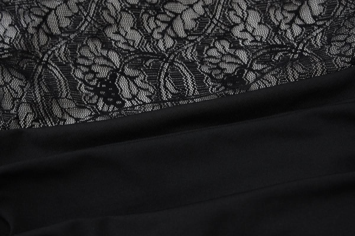 Sophisticated Black Lace Illusion Maxi Dress - Your Go-To for Fall & Holiday Galas