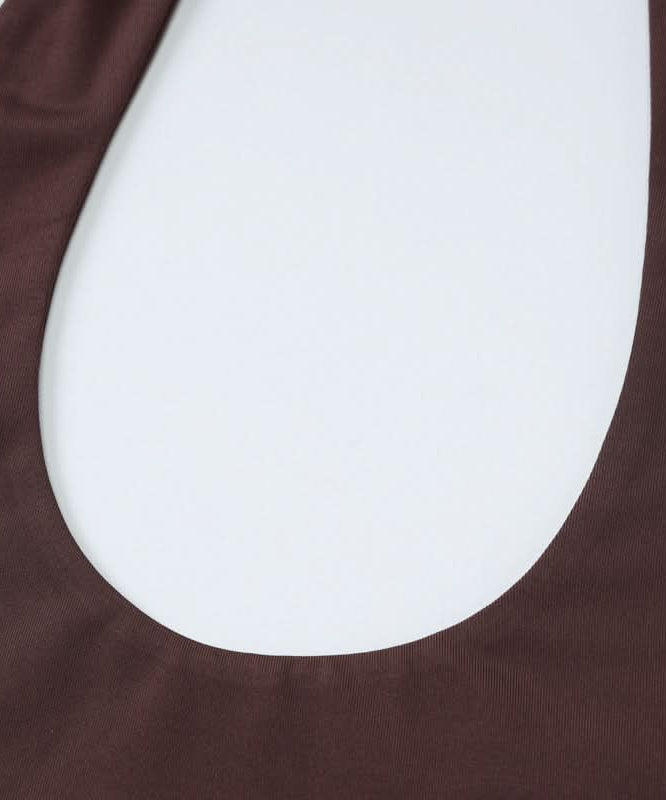 Chic Chocolate Halter Tie-Neck Top with Keyhole & Ring Detail – Fall Nights Out