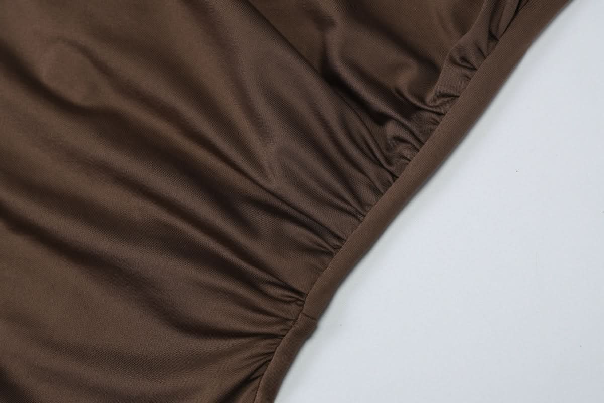 Sculpted & Chic: The Ruched High-Slit Mock Neck Midi Dress - Your Fall & Holiday Essential